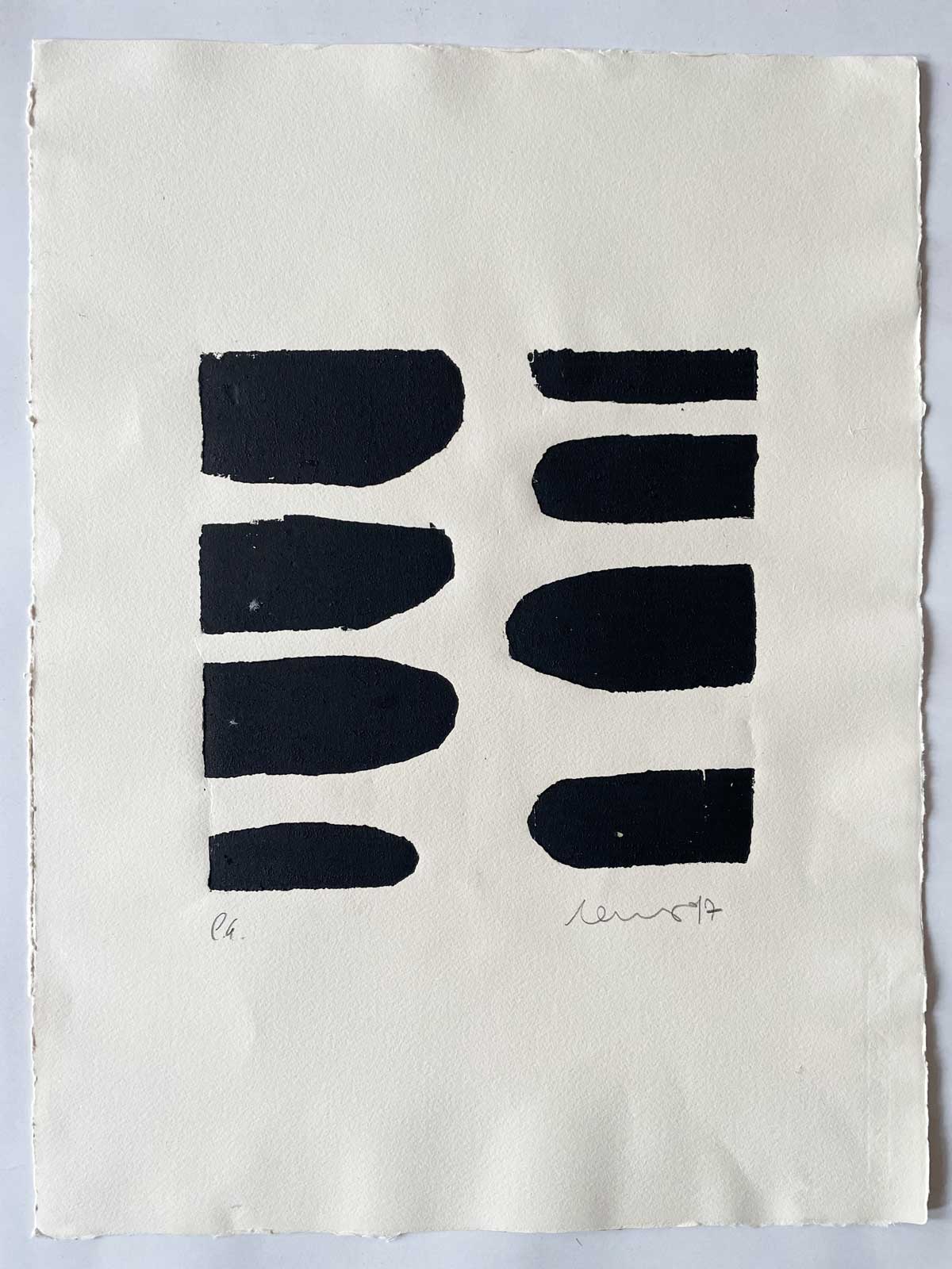 Florian Mehnert, Aus einer Form, woodcut, 1997
