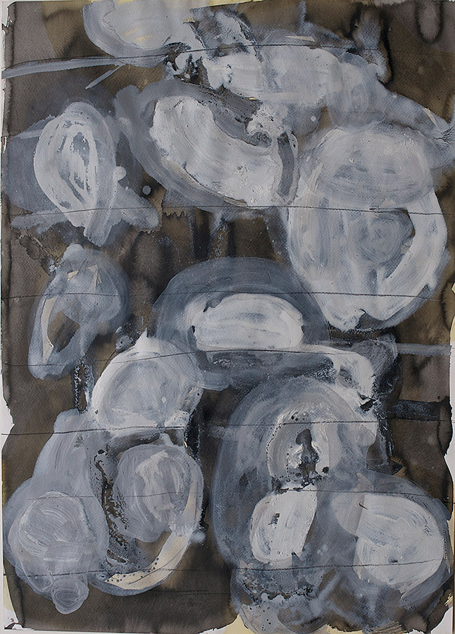 Florian Mehnert, Blätterschatten Moving, mixed media on paper