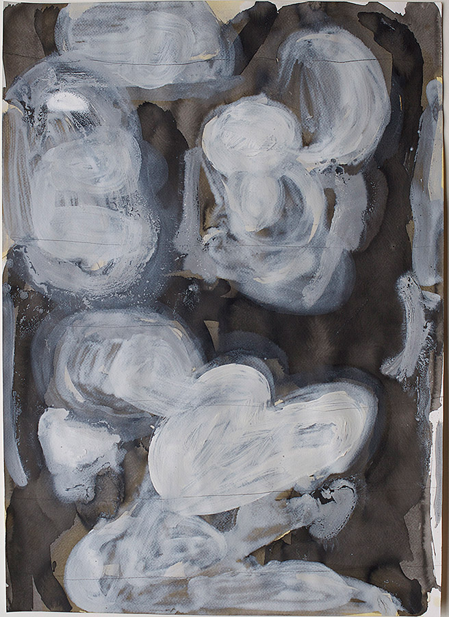 Florian Mehnert, Blätterschatten Moving, mixed media on paper