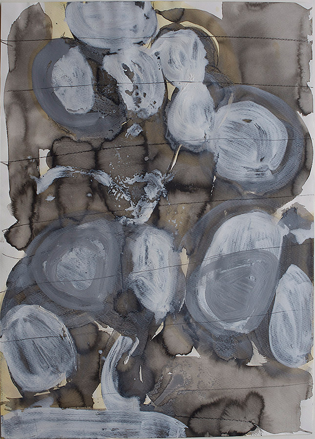 Florian Mehnert, Blätterschatten Moving, mixed media on paper