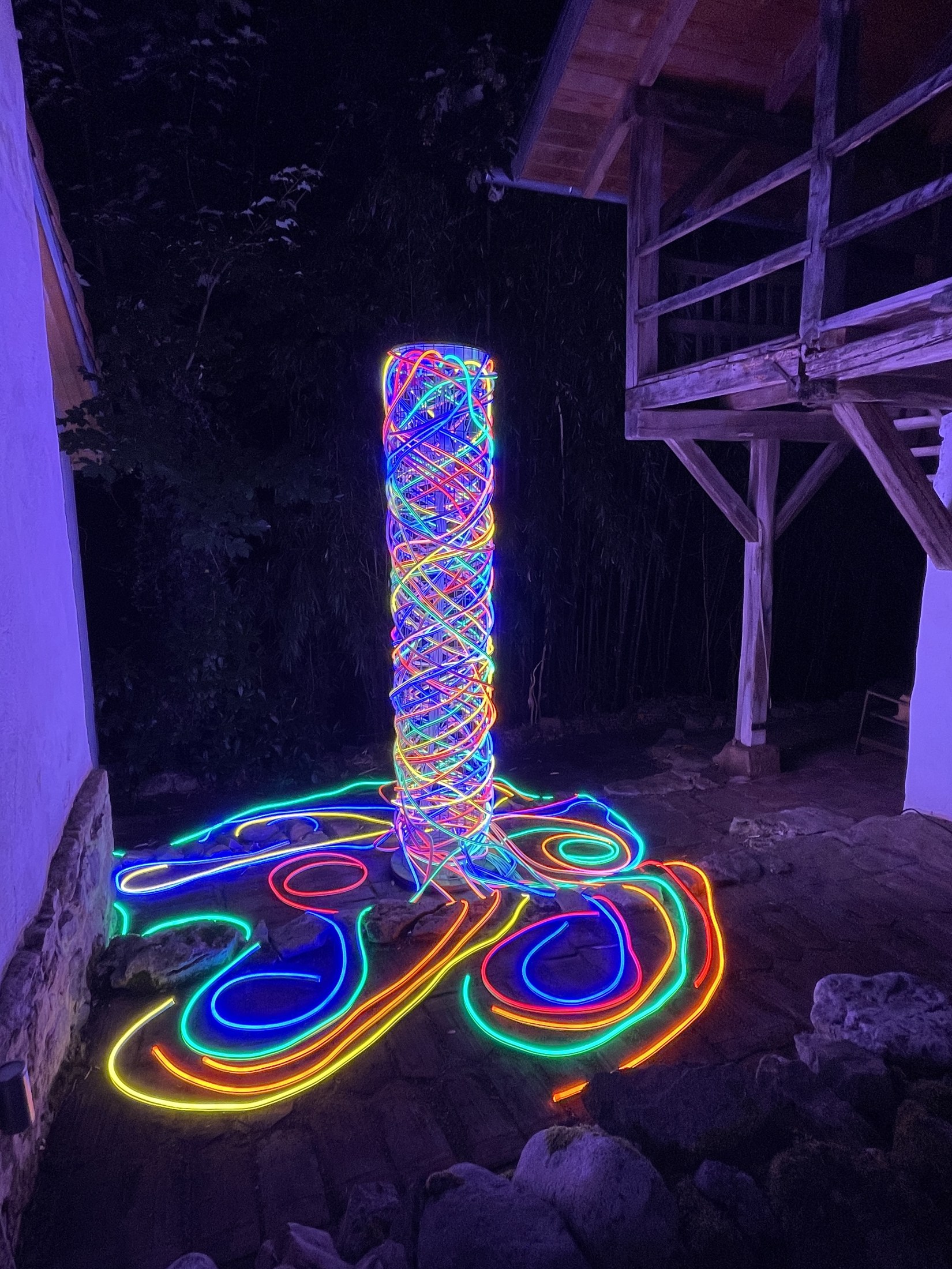 Unfolding Light, 2026 — full view at night