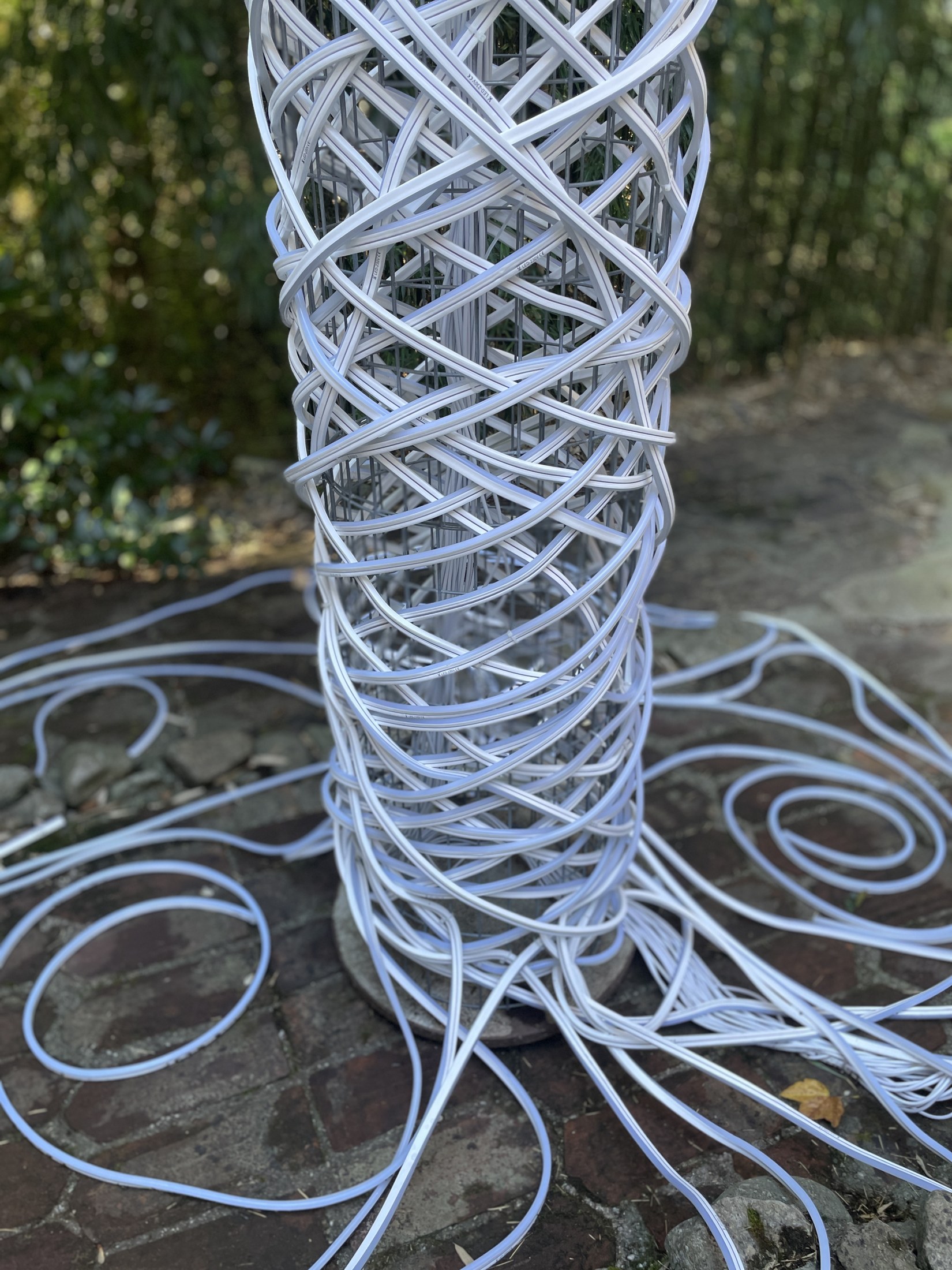 Unfolding Light, 2026 — transition from column to ground drawing