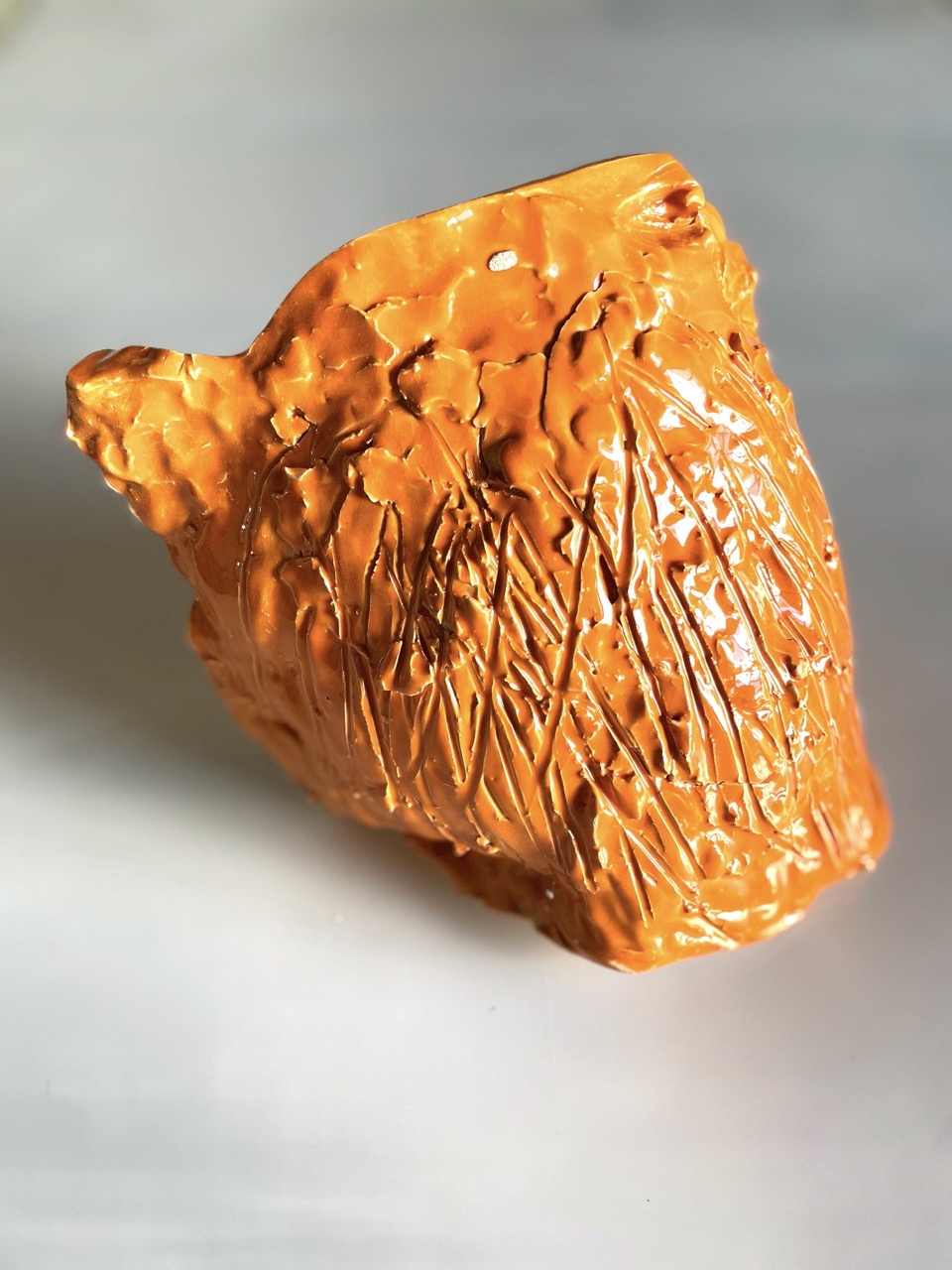 Florian Mehnert, orange glazed ceramic, 2025