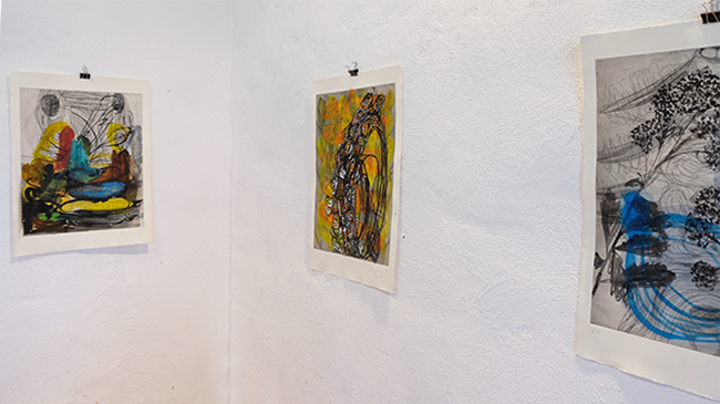Overpainted Etchings installation view