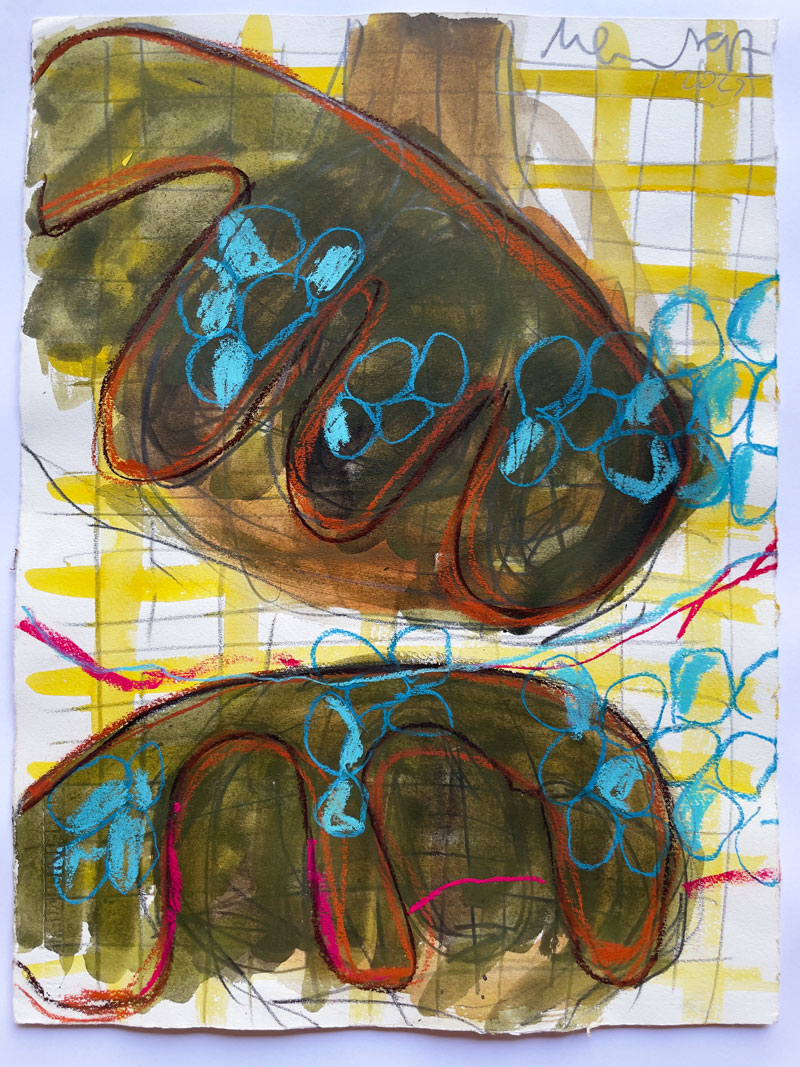Florian Mehnert, Untitled, mixed media on handmade paper