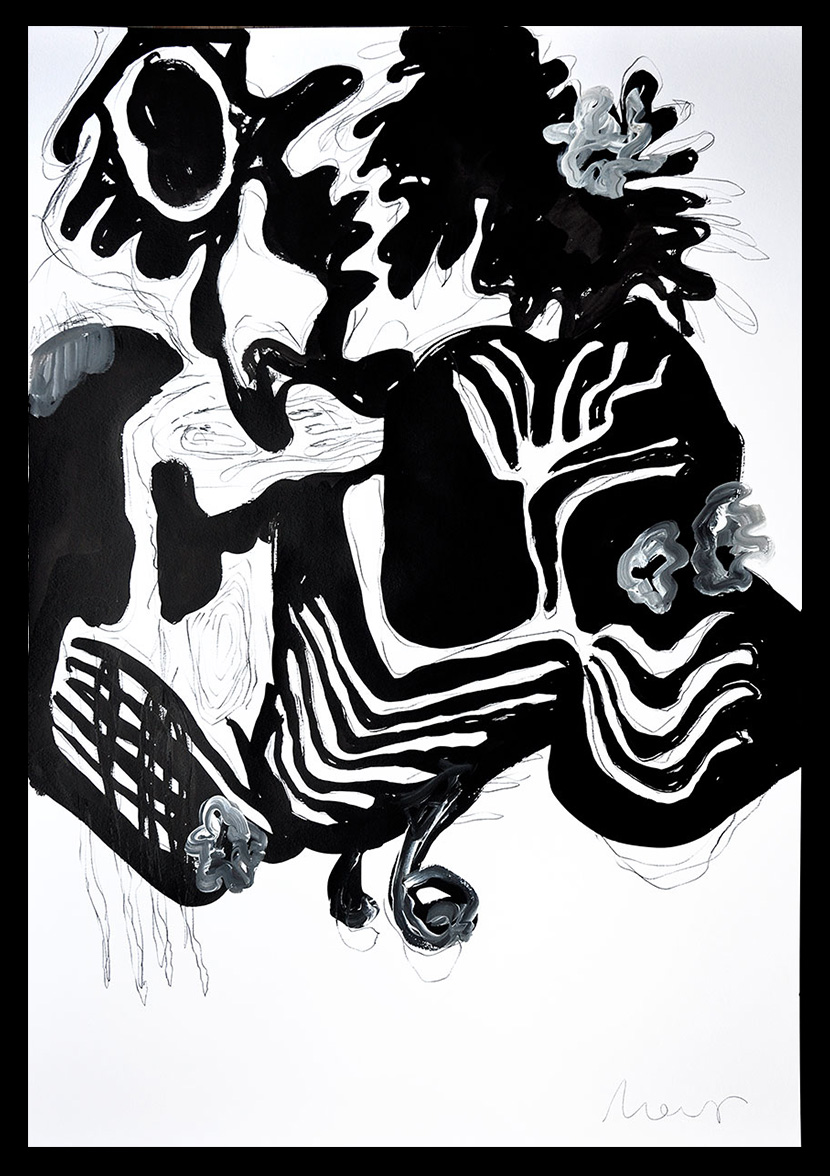 Florian Mehnert, Untitled, 2019, graphite, ink and acrylic on paper