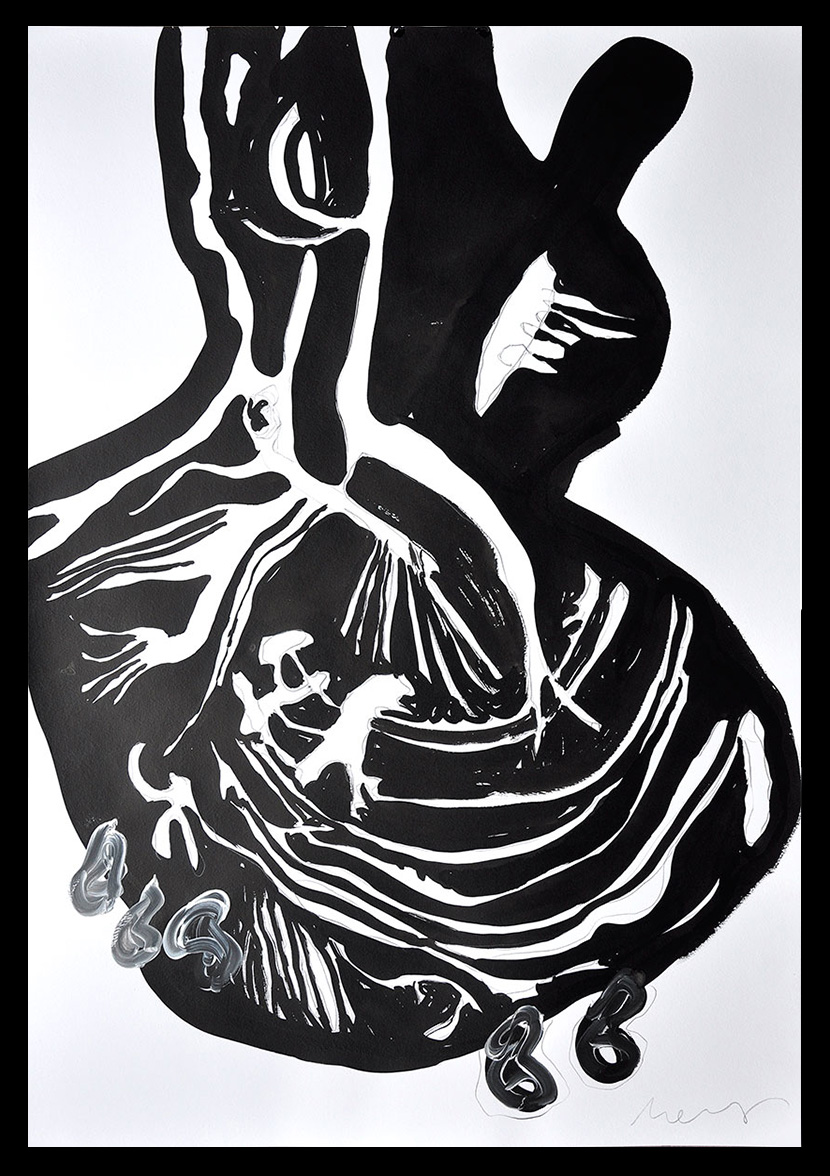 Florian Mehnert, Untitled, 2019, graphite, ink and acrylic on paper