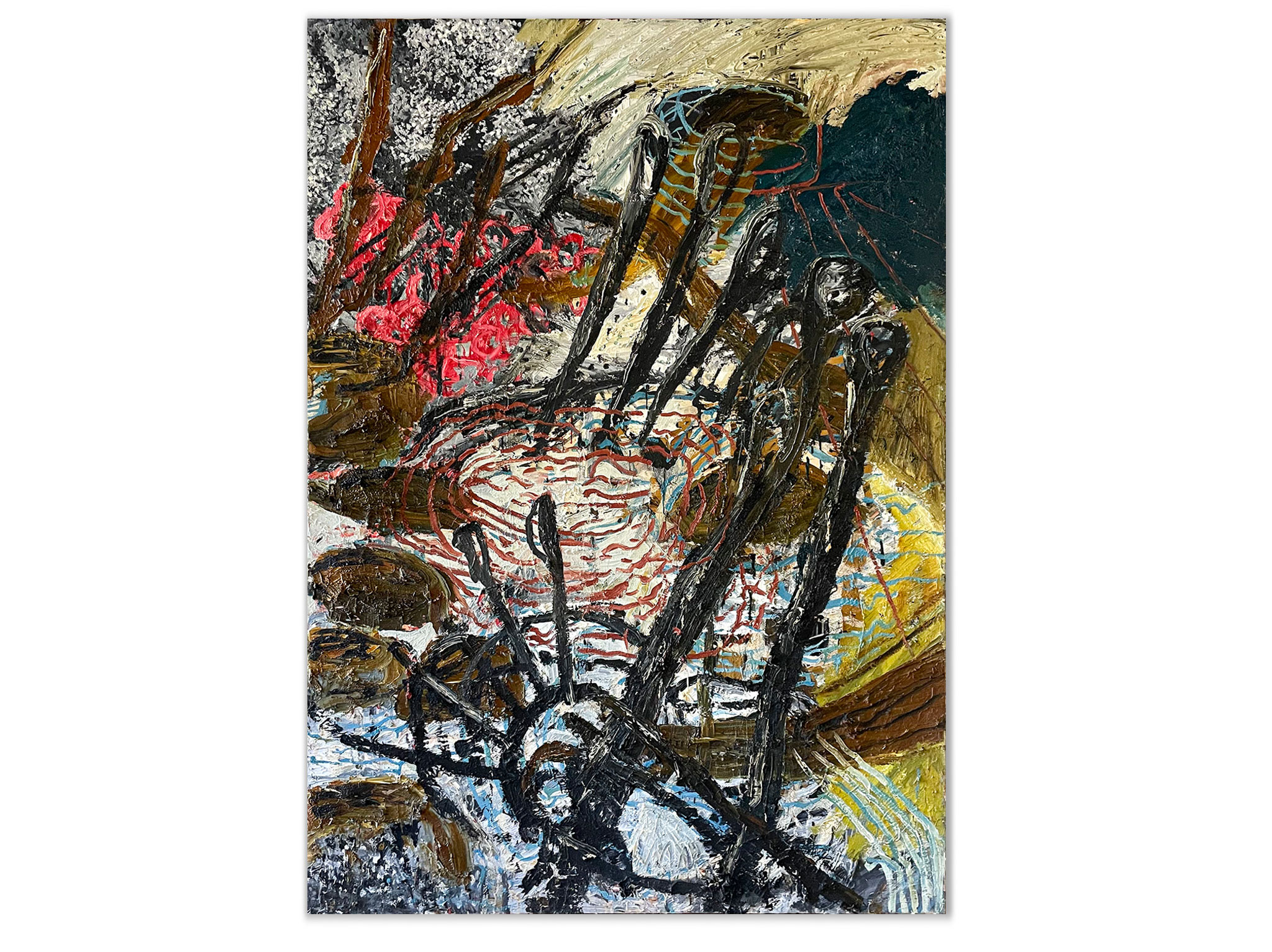 Fluss im Wald, Oil on canvas, 220 x 160 cm, 2021
